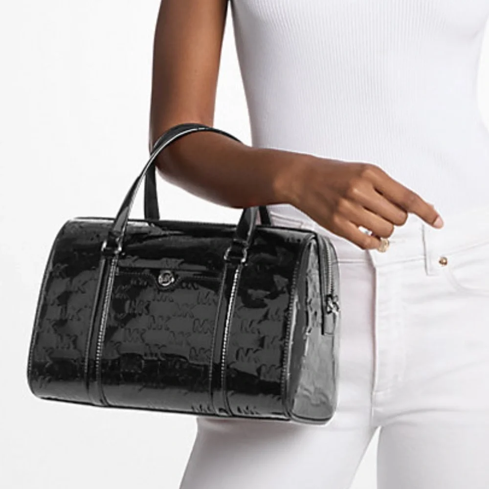 MICHAEL KORS Jet Set Medium Patent Logo Debossed Duffel Crossbody Bag
Black
NWT - Picture 3 of 16